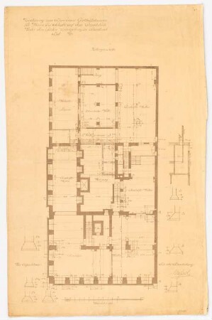 Kunsthandlung Eduard Schulte, Berlin: Grundriss UG und Details 1:100