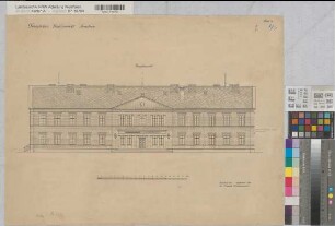 Arnsberg (Arnsberg) Landgericht Blatt 4 Hauptansicht 1908 1 : 100 49 x 67 Druck Staatshochbauamt Soest-Arnsberg