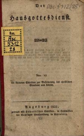 Der Hausgottesdienst