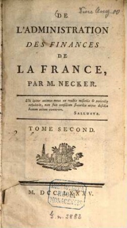 De l'administration des finances de la France, 2. - IV, 383 S.