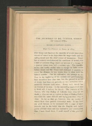 The journals of Dr. Turner, Bishop of Calcutta.