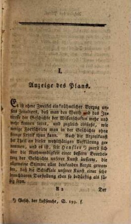 Beiträge zur Geschichte der Medicin, 1. 1794 = Bd. 1