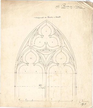 Leimbach, Karl; Palling; Pfarrkirche - Maßwerk der Fenster (Schnitt)