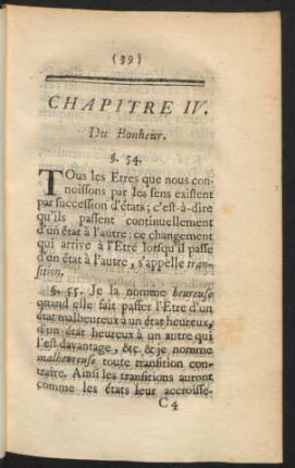 Chapitre IV. Du Bonheur.
