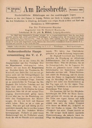 Nr. 7. November 1919