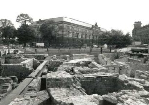 Dresden-Altstadt. Ausgrabungsfeld am Standort Coselpalais. Blick nach Osten zum Albertinum