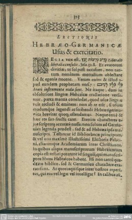 Lectionis Hebraeo-Germanicae Usus & exercitatio