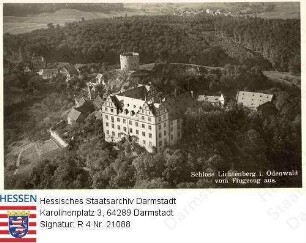Lichtenberg im Odenwald, Schloss / Luftaufnahme