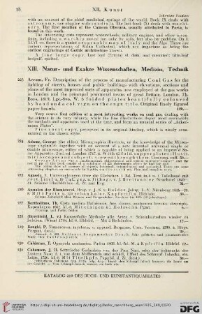 XIII. Natur- und Exakte Wissenschaften, Medizin, Technik (Nr.223-265)