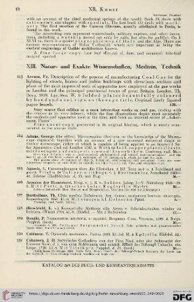XIII. Natur- und Exakte Wissenschaften, Medizin, Technik (Nr.223-265)