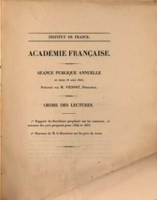 Séance publique annuelle. 1853