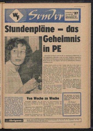 Betriebszeitung 'WF-Sender', Nr.37/1965 (23. September 1965)