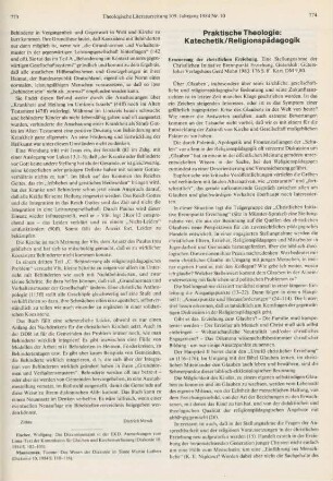 774-775 [Rezension] Erneuerung der christlichen Erziehung
