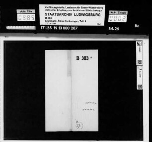 Summarische Übersicht über die Zehnterträge in den ellwangischen Ortschaften