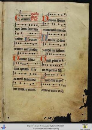 [7r - 14r] Melodieformeln und lit. Anweisungen zum Offizium.