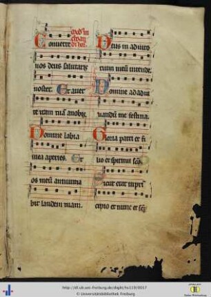 [7r - 14r] Melodieformeln und lit. Anweisungen zum Offizium.