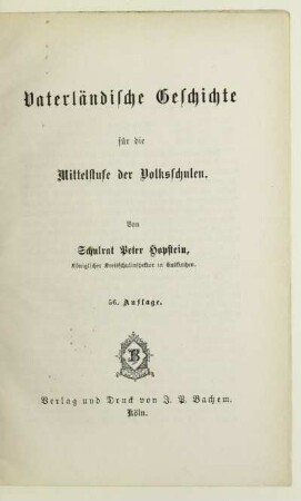 Vaterländische Geschichte für die Mittelstufe der Volksschulen