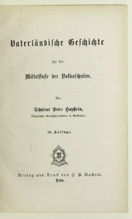 Vaterländische Geschichte für die Mittelstufe der Volksschulen