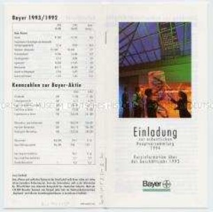 Einladung zur Hauptversammlung der Bayer AG 1994