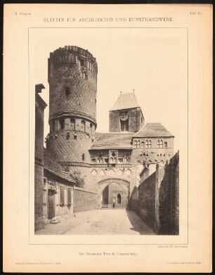 Neustädter Tor, Tangermünde: Ansicht (aus: Blätter für Architektur und Kunsthandwerk, 2. Jg., 1889, Tafel 71)