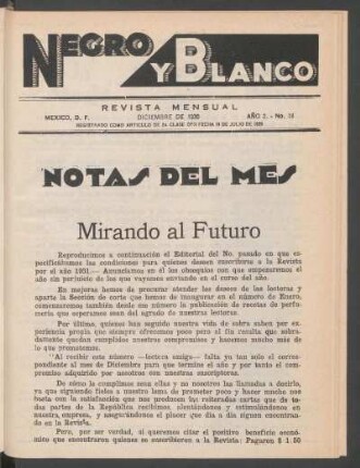 Notas del mes : Mirando al futuro