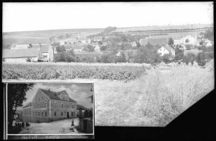 Lossen. Blick auf den Ort, Gasthof