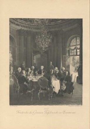 Friedrichs des Grossen Tafelrunde in Sanssouci. 1850