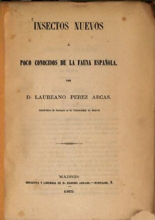 Insectos nuevos o ́poco conocidos de la fauna espanõla