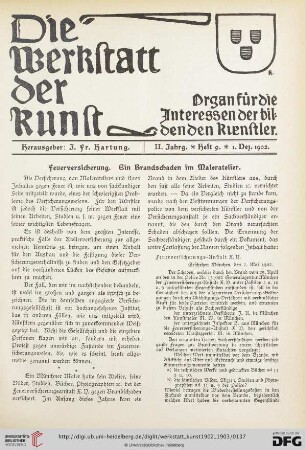 2: Feuerversicherung. Ein Brandschaden im Maleratelier