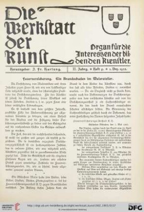 2: Feuerversicherung. Ein Brandschaden im Maleratelier