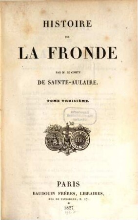 Histoire de la Fronde, 3