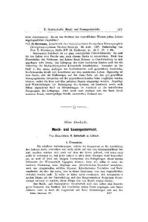 Musik- und Gesangunterricht