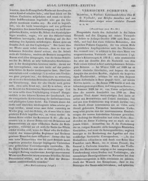 Hensler, D.: Lebensnachrichten über Barthold Georg Niebuhr aus Briefen desselben und aus Erinnerungen einiger seiner nächsten Freunde. Bd. 1-3. Hamburg: Perthes 1838-39 (Beschluss von Nr. 53)