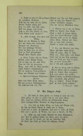 85. Des Sängers Fluch