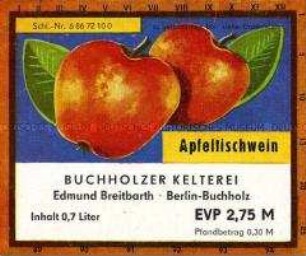 Etikett einer Wein-Flasche aus der DDR