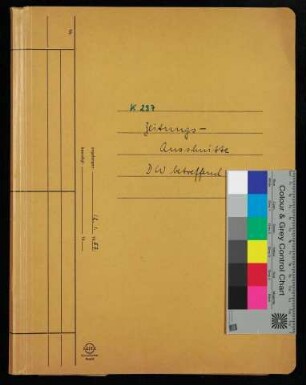 Hefter, beginnend 10.1.1957, endend 21.9.1957 - Zeitungsauschnitte Deutsche Werft betreffend, u.a. Lloyd's List, Financial Times, Hamburger Abendblatt, Wirtschafts Correspondent, Daily Telegraph