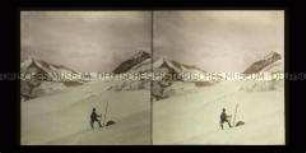 Bergsteiger auf dem Obersulzbachkees, links Venediger