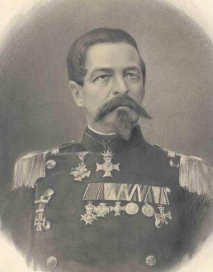Friedrich Anton von Schröder, Oberst und Kommandeur des Regiments von 1872-1875, Brustbild