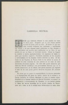 Gabriela Mistral