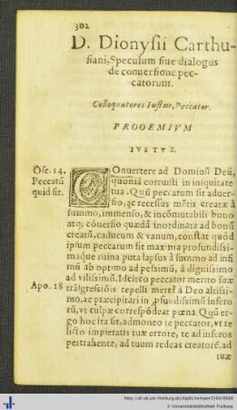 Domini Dionysii Speculum sive dialogus de conversione peccatorum