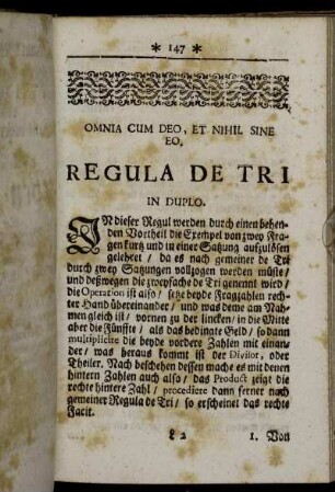 Regula De Tri in Duplo. - Gewinn- und Verlust-Rechnungen.