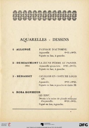 Aquarelles - Dessins (Nr. 1-46)