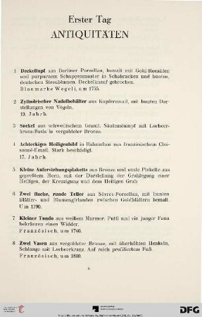Antiquitäten (Nr. 1-55)