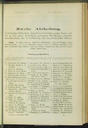 Zweite Abtheilung. Vollständige Uebersicht sämmtlicher Geschäftszweige ...