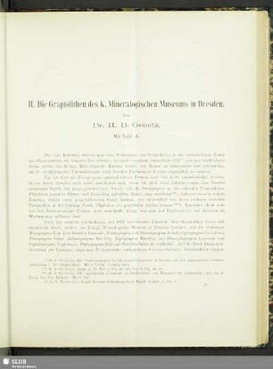II. Die Graptolithen des K. Mineralogischen Museums in Dresden