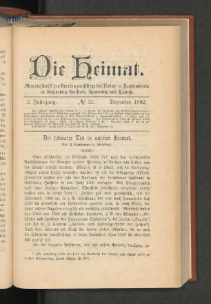 Der schwarze Tod in unserer Heimat.