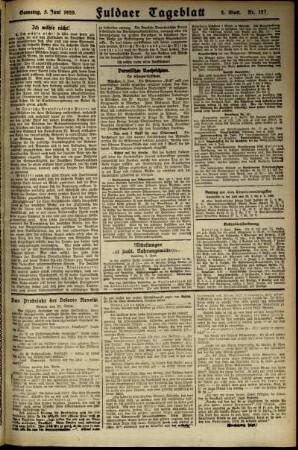 Zweite Ausgabe vom Samstag, den 05. Juni 1920.