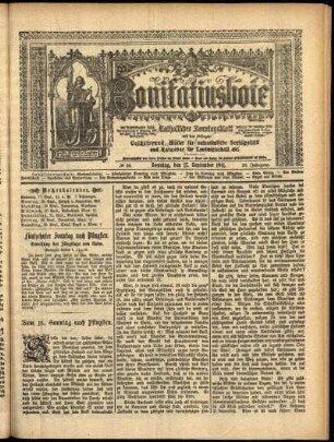 Erste Ausgabe vom Sonntag, den 17. September 1911.