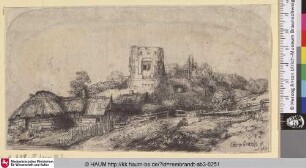 [Landschaft mit einem viereckigen Turm; Landscape with a Square Tower; Paysage à la tour carrée]