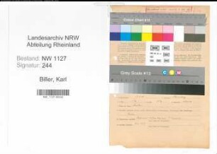 Entnazifizierung Karl Biller , geb. 27.09.1900 (Foerster)